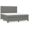 vidaXL Box Spring Bed Dark grey, White