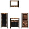 vidaXL Bathroom Furniture Set with Door 4 pcs Brown Solid Reclaim Wood