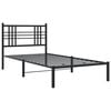 vidaXL Bed Frame Black Powder-Coated Steel Twin Bed Frame Rectangular