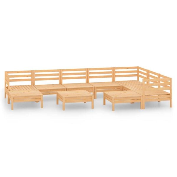 vidaXL Garden Lounge Set Natural wood Solid pine wood