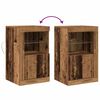vidaXL LED Sideboard 2 pcs Old Wood 16.14 x 14.57 x 26.38 in