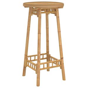 vidaXL Outdoor Bar Table Bamboo Tall Footrest Outdoor Bar Table Round