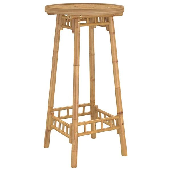 vidaXL Outdoor Bar Table Bamboo Tall Footrest Outdoor Bar Table Round