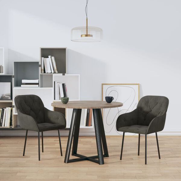 vidaXL Dining Chair Set of 2 Dark Grey