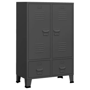 vidaXL Wardrobe Anthracite Steel Medium Wardrobe Rectangular