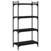 vidaXL Bookcase Black Engineered wood Medium Adjustable Feet Bookcase