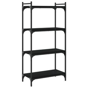vidaXL Bookcase Black Engineered wood Medium Adjustable Feet Bookcase