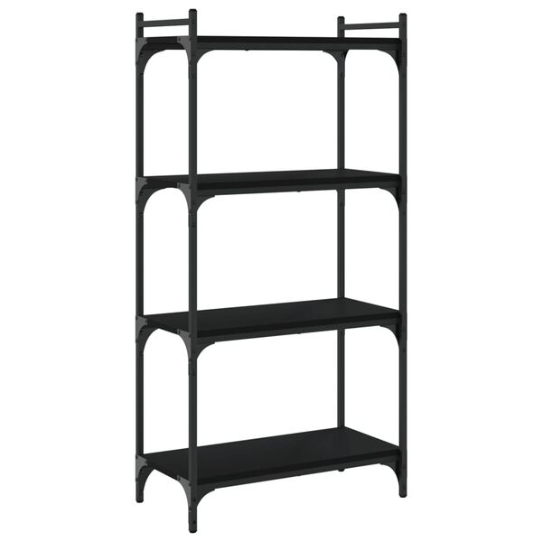 vidaXL Bookcase Black Engineered wood Medium Adjustable Feet Bookcase