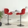 vidaXL Bar Stool Set of 2 Wine Red Chromed steel, velvet (100% polyester)