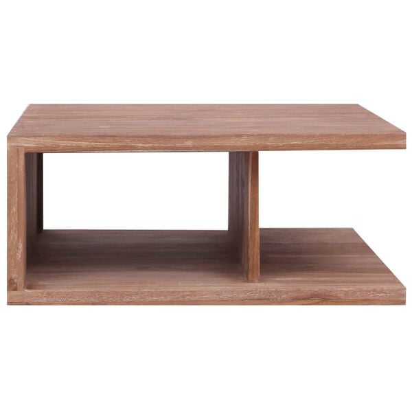 vidaXL Coffee Table Brown Solid Teak Wood 27.6 x 27.6 in Coffee Table