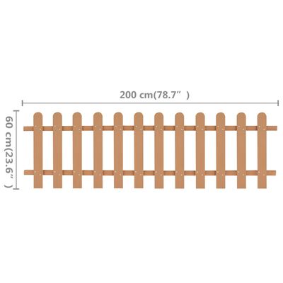 vidaXL Picket Fence WPC 78.7"x23.6"