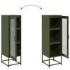 vidaXL Highboard Olive Green Cold-rolled steel 14.2x15.4x48.4 in