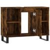 vidaXL Bathroom Cabinet Smoked oak Engineered wood, iron