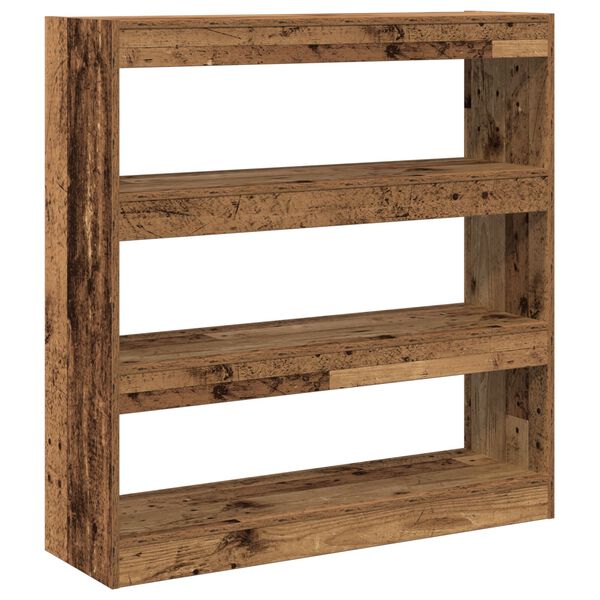vidaXL Book Cabinet Old wood 39.37 x 11.81 x 40.55 in Engineered Wood