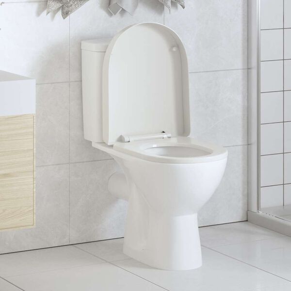 vidaXL White Soft-close Toilet Seat Square