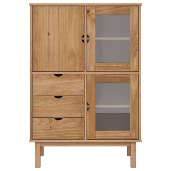 vidaXL Highboard Natural pine Solid pinewood, engineered wood