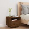 vidaXL Bedside Cabinet with LED Lights Brown Oak 15.7" x 15.4" x 14.6"