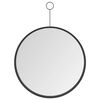 vidaXL Hanging Mirror Black Glass 11.8 in diameter Minimalistic