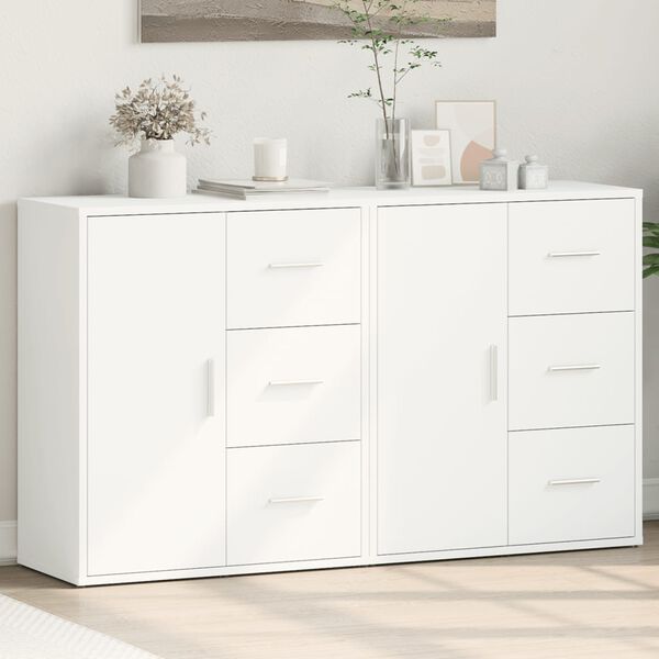 vidaXL Sideboard White Engineered Wood Standard Sideboard Rectangular