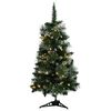 vidaXL Artificial Christmas Tree Green with flocked white snow PVC, plastic