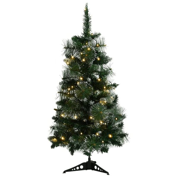 vidaXL Artificial Christmas Tree Green with flocked white snow PVC, plastic