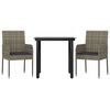 vidaXL Garden Dining Set Black and Grey