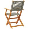 vidaXL Garden Chair Set of 6 Grey Solid acacia wood, PE rattan Standard