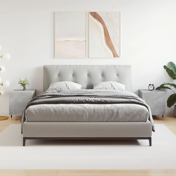 vidaXL Bedside Cabinet Set of 2 Concrete Grey Engineered Wood, Iron