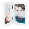 vidaXL Bifold Photo Frame White MDF, PS (polystyrene) A4 size Foldable