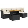 vidaXL Garden Sofa Set Black with cream cushions