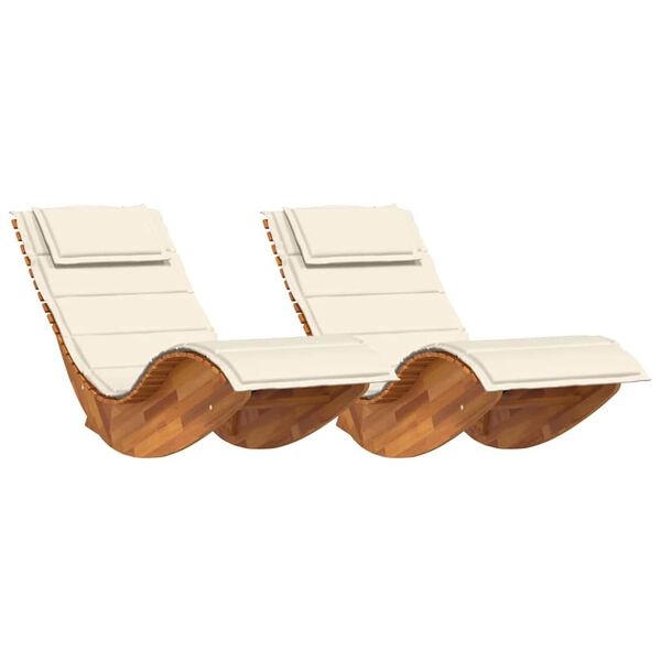 vidaXL Sun Lounger 2 pcs Brown 60 x 154 x 74cm Solid Acacia wood