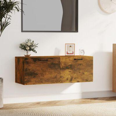 vidaXL Wall Cabinet Smoked Oak 39.4"x14.4"x13.8" Engineered Wood