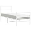 vidaXL Bed Frame White Powder-Coated Steel Small Twin Bed Frame
