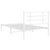 vidaXL Bed Frame White Steel Twin Durable Bed Frame Rectangular