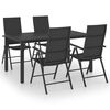 vidaXL Dining Set Black PE rattan, aluminum, WPC Medium