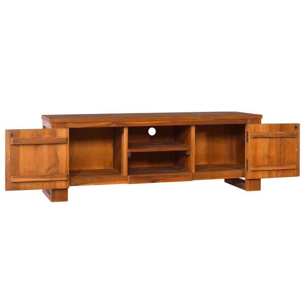 vidaXL TV Cabinet Natural Teak Solid Teak Wood Large Teak Cabinet