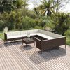 vidaXL Garden Lounge Set Brown PE rattan Large Modular