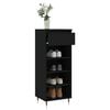 vidaXL Shoe Cabinet Black Engineered wood Medium Shoe Cabinet