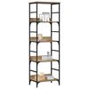 vidaXL Bookshelf Brown Oak Engineered Wood and Steel Medium Bookshelf