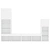 vidaXL TV Wall Unit White Engineered wood, Glass Medium Modular