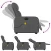 vidaXL Electric Stand Up Massage Recliner Chair Dark Gray