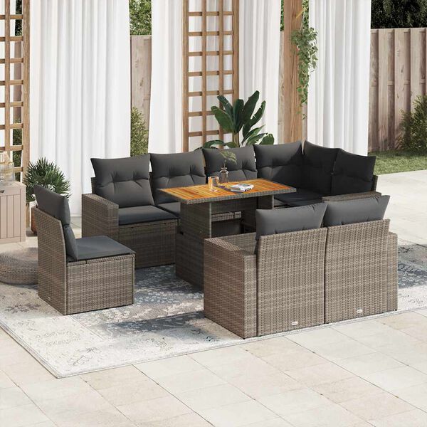 vidaXL Garden Sofa Set Grey, Dark Grey