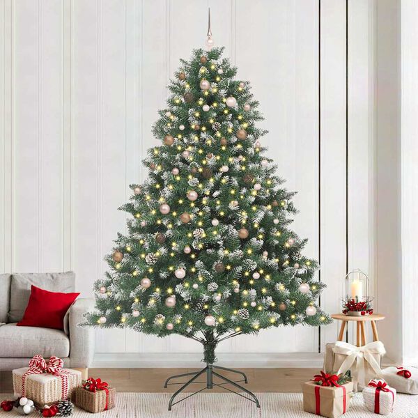 vidaXL Artificial Christmas Tree with 300 LEDs Green 94.49 in