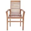 vidaXL Dining Chair Set of 4 Taupe Teak Wood Standard Stackable