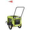 vidaXL Pet Bike Trailer Green and Black Oxford fabric, Iron, PVC Medium