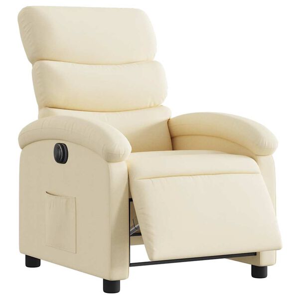 vidaXL Electric Recliner Chair Cream Fabric (100% polyester), metal, plywood