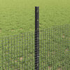 vidaXL Fence with Post Grey 1.64 x 82.02 ft Steel