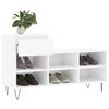 vidaXL Shoe Cabinet Glossy White Engineered Wood, Metal Medium
