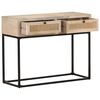vidaXL Console Table Bleached wood, natural cane, black steel