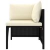 vidaXL Garden Lounge Set Black Polyethylene Rattan Modular